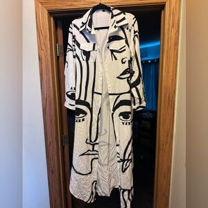 Fashion Nova Black and White Shirt Dress